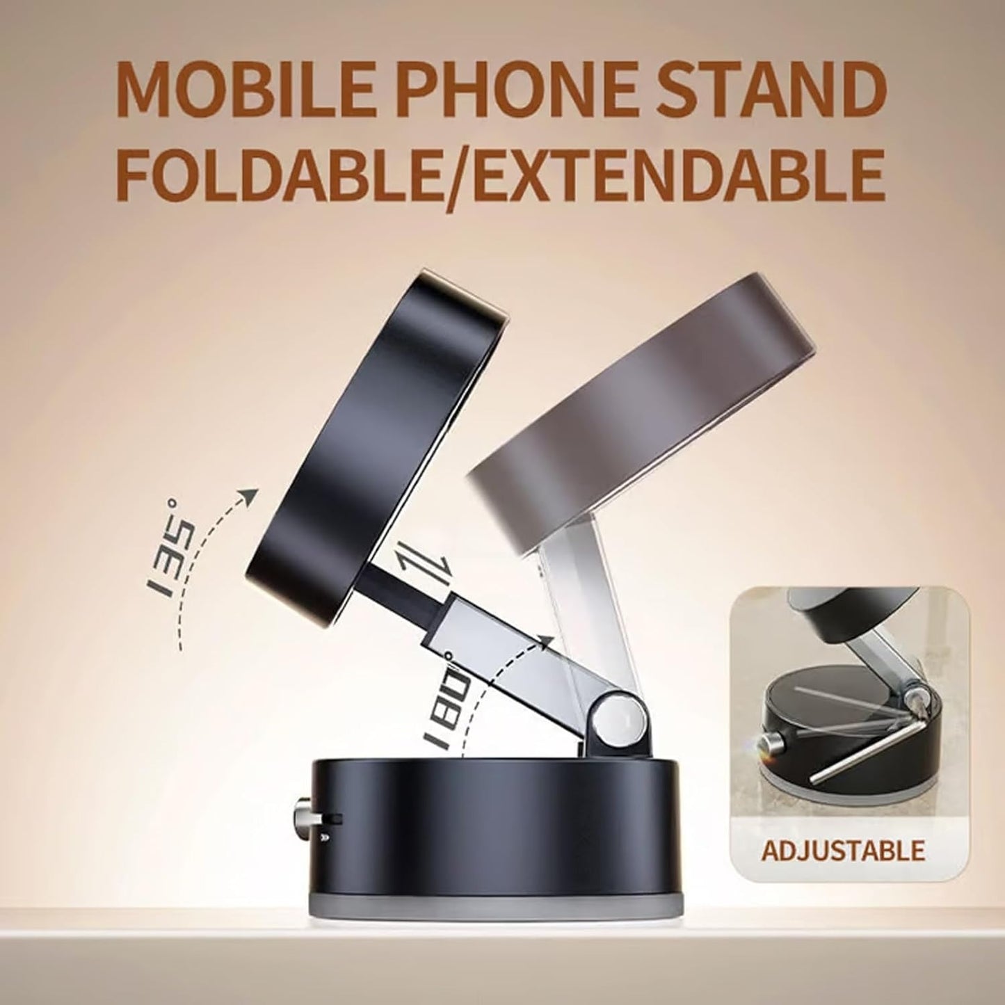 Foldable Vacuum Magnetic Car Phone Holder(W)